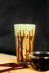 Bubble Milk Tea. A fresh milk with sugar syrup. fresh drinks for the cafe menu