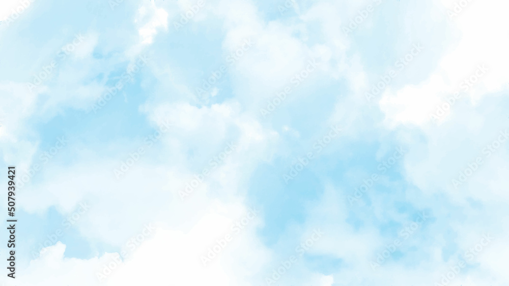Wall mural sky clouds landscape light background. hand drawn sky computer draw background scene design web desi