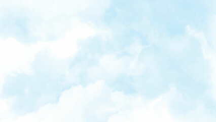 Blue sky with white cloud. Hand-drawn sky graphic design web page material background computer drawing beautiful clouds. Sky clouds landscape light background