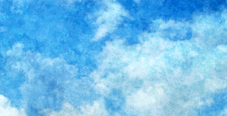 Fototapeta na wymiar 和紙のような質感 印象派の青空 水彩 背景テクスチャ