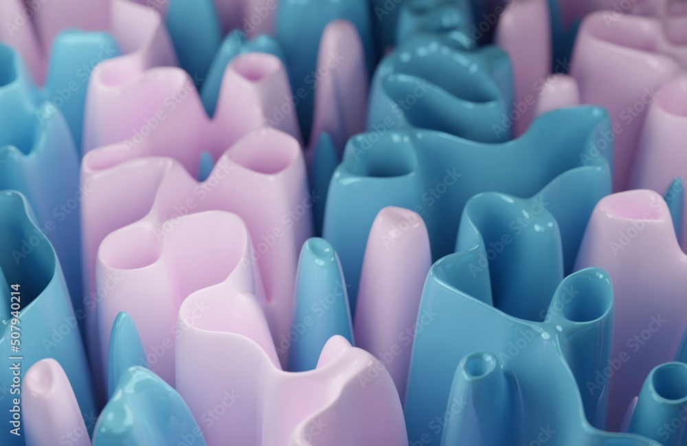 Poster curvy wave band transgender surface. modern abstract 3d background. 3d render. usable for background