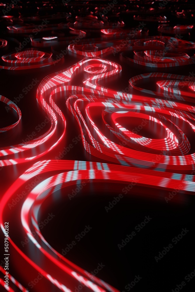 Poster abstract white red technology background fractal background, hi-tech and big data background illustr