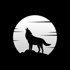 wolf howling at the moon