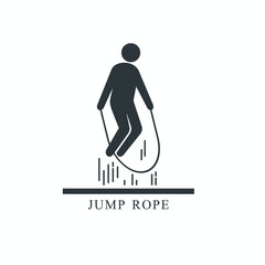 icon of jump rope sport, vector art.