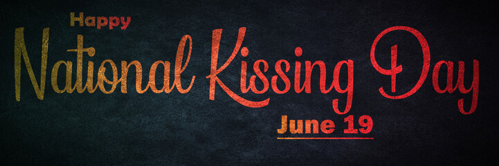 Happy National Kissing Day , June month holidays. Calendar on workplace Text Effect, Empty space for text