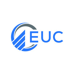 EUC Flat accounting logo design on white  background. EUC creative initials Growth graph letter logo concept. EUC business finance logo design.