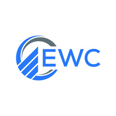 EWC Flat accounting logo design on white  background. EWC creative initials Growth graph letter logo concept. EWC business finance logo design.