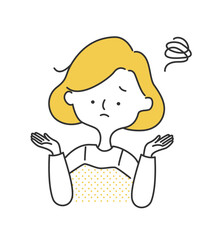 お手上げ状態の女性