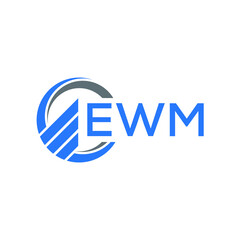 EWM Flat accounting logo design on white  background. EWM creative initials Growth graph letter logo concept. EWM business finance logo design.