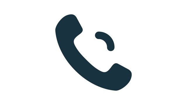 Telephone Calling icon Animation on white background. Animated Contact Simple  Phone Call Symbol 