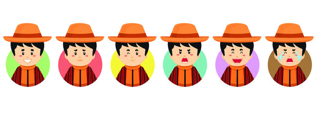 Bolivia Avatar with Various Expression