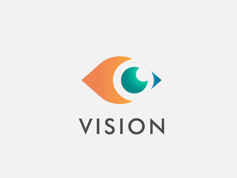 Eye logo symbol design. Creative media icon. Global vision logotype usable for multimedia or ophthalmology. medical logo design element