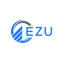 EZU Flat accounting logo design on white  background. EZU creative initials Growth graph letter logo concept. EZU business finance logo design.