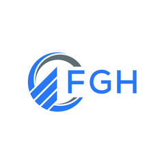 FGH Flat accounting logo design on white  background. FGH creative initials Growth graph letter logo concept. FGH business finance logo design.