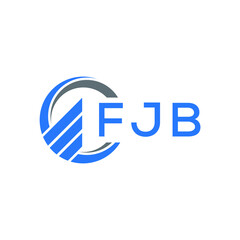 FJB Flat accounting logo design on white  background. FJB creative initials Growth graph letter logo concept. FJB business finance logo design.
