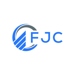 FJC Flat accounting logo design on white  background. FJC creative initials Growth graph letter logo concept. FJC business finance logo design.