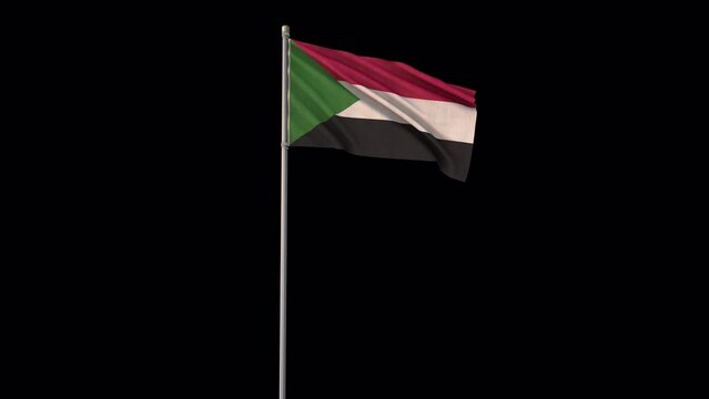Sudan flag, 4k video background is transparent
