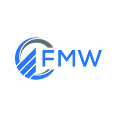 FMW technology letter logo design on white  background. FMW creative initials technology letter logo concept. FMW technology letter design.

