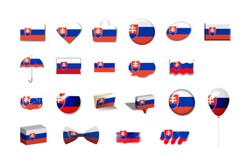 スロバキア　国旗イラスト21種