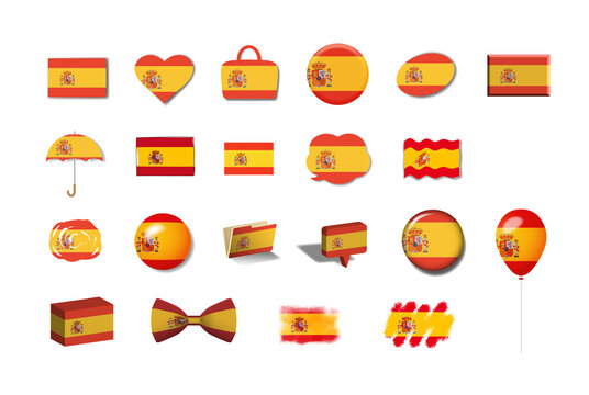 スペイン　国旗イラスト21種