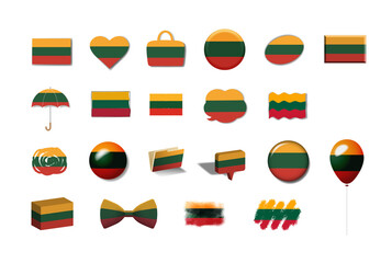 リトアニア　国旗イラスト21種 - obrazy, fototapety, plakaty