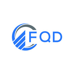 FQD Flat accounting logo design on white  background. FQD creative initials Growth graph letter logo concept. FQD business finance logo design.