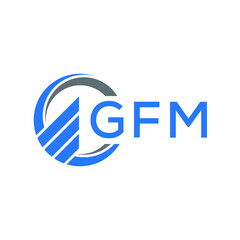 GFM Flat accounting logo design on white  background. GFM creative initials Growth graph letter logo concept. GFM business finance logo design.