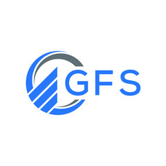 GFS Flat accounting logo design on white  background. GFS creative initials Growth graph letter logo concept. GFS business finance logo design.