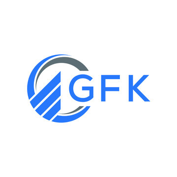 GFK Flat accounting logo design on white  background. GFK creative initials Growth graph letter logo concept. GFK business finance logo design.