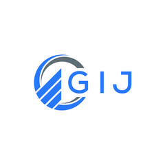 GIJ Flat accounting logo design on white  background. GIJ creative initials Growth graph letter logo concept. GIJ business finance logo design.