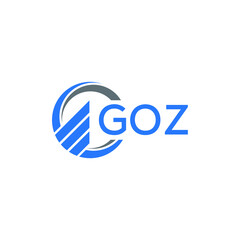 Fototapeta premium GOZ Flat accounting logo design on white background. GOZ creative initials Growth graph letter logo concept. GOZ business finance logo design.