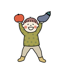 野菜の収穫体験　子供