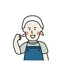 頭にタオルを巻いた男性