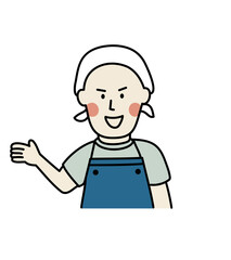 頭にタオルを巻いた男性