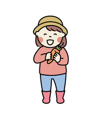 野菜の収穫体験　子供