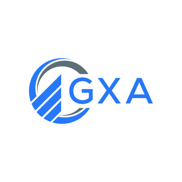 GXA Flat accounting logo design on white  background. GXA creative initials Growth graph letter logo concept. GXA business finance logo design.
