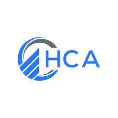 HCA Flat accounting logo design on white  background. HCA creative initials Growth graph letter logo concept. HCA business finance logo design.