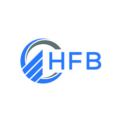 HFB Flat accounting logo design on white  background. HFB creative initials Growth graph letter logo concept. HFB business finance logo design.