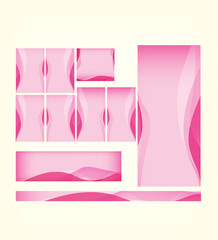 Soft pink or Magenta colored square and rectangular background element