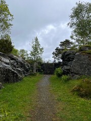 Kvarven Fort Historic Abandoned canon site Bergen Norway
