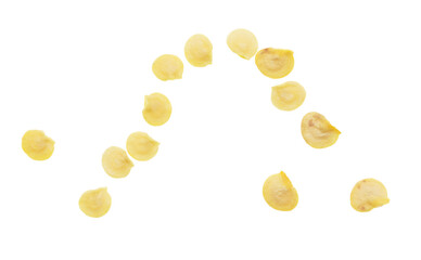 Paprika seeds isolated on white background.