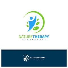 People Leaf logo design vector, Creative Healthy logo concepts template illustration.