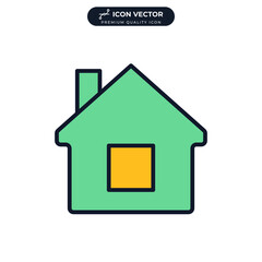 home icon symbol template for graphic and web design collection logo vector illustration