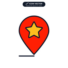 pin point icon symbol template for graphic and web design collection logo vector illustration