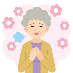 安心したシニア女性＿線なし