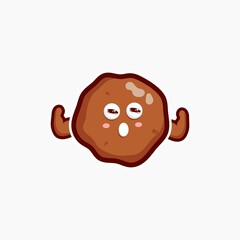 cute character soil very strong isolated in white background, simple cute mascot soil character