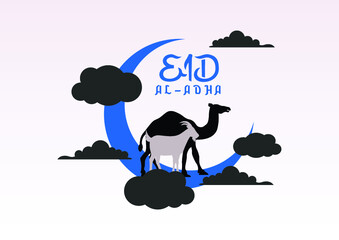 Flat paper style Eid al Adha Goat And Camel festival background Design