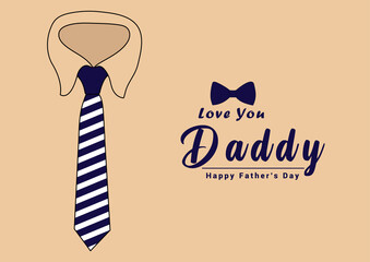 Happy fathers day Blue tie background design