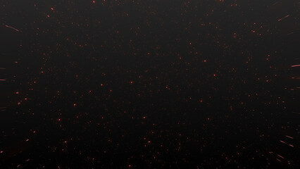 Red star in space particle background 