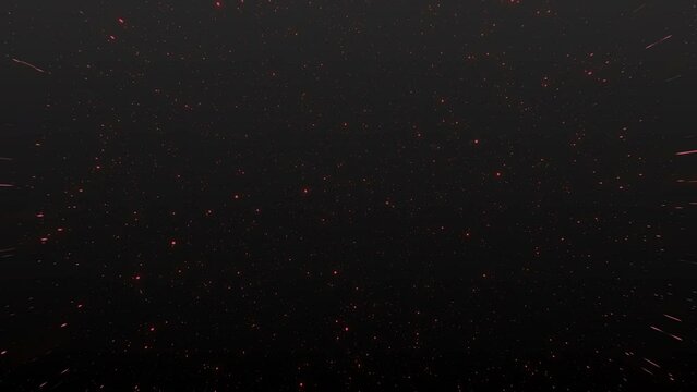 Red star in space particle background 